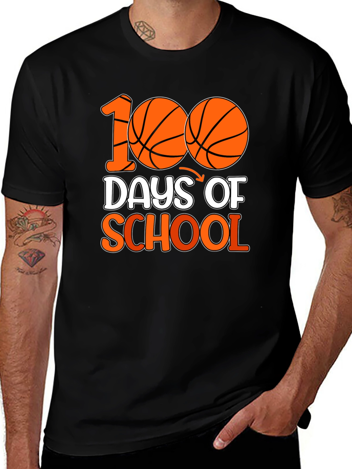 Variant 2 of 100 Days of School Basketball T-Shirt