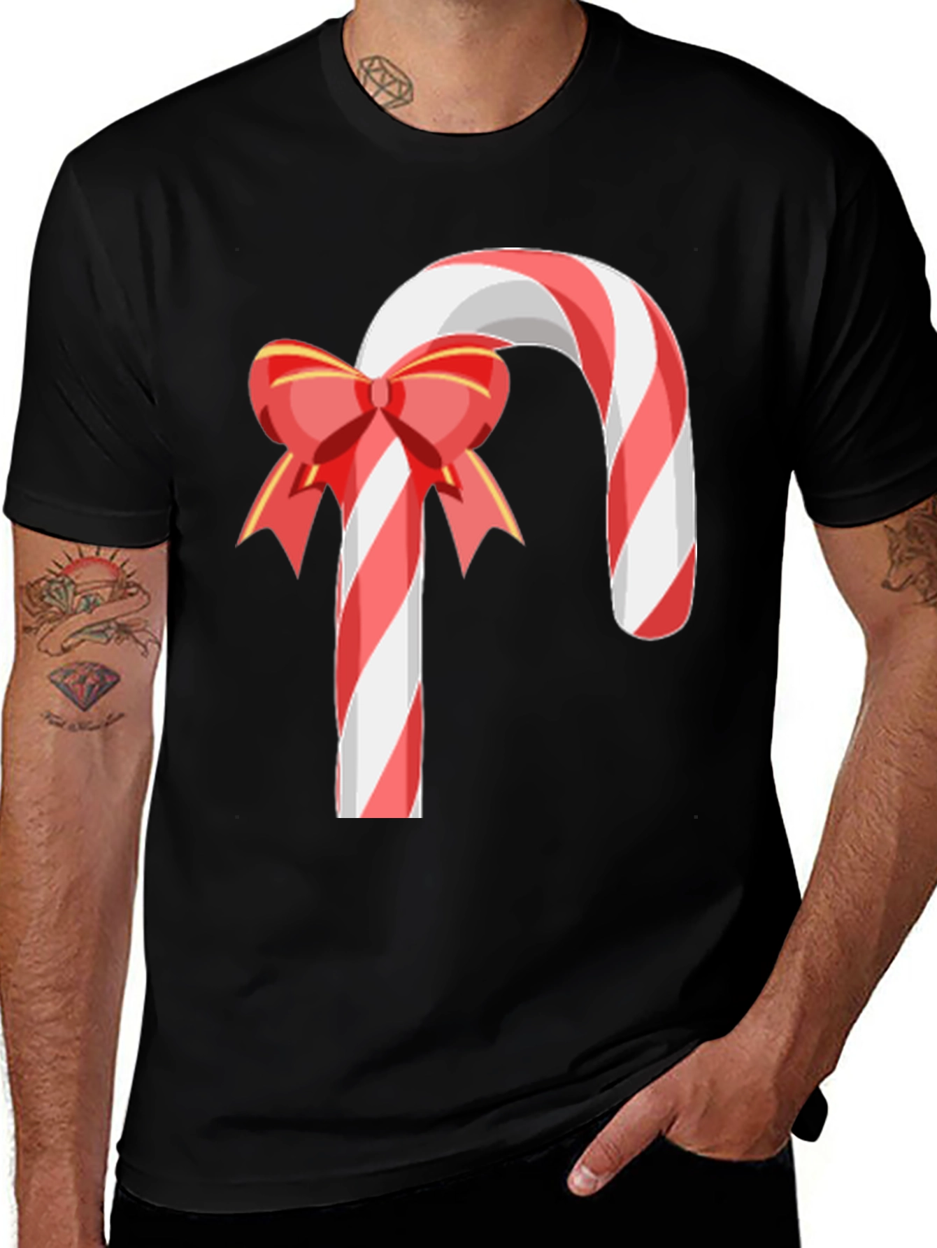 Variant 25 of Festive Candy Cane Bow T-Shirt