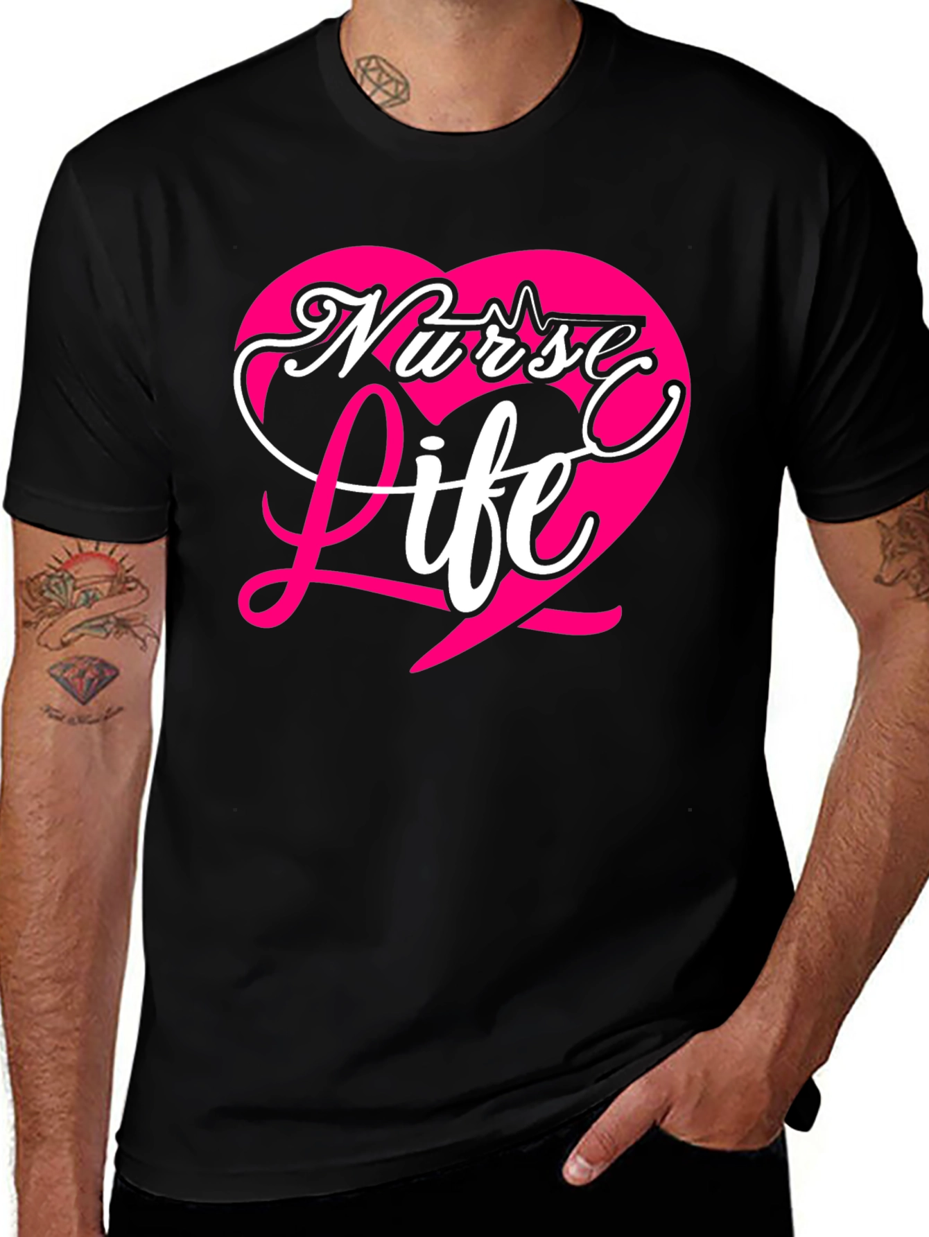 Variant 27 of Nurse Life Heart Graphic T-Shirt
