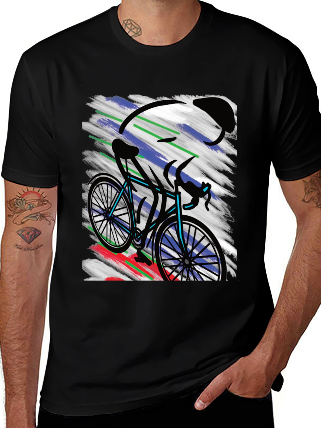 Variant 27 of Cycling Art T-Shirt - Bike Rider Graphic Tee