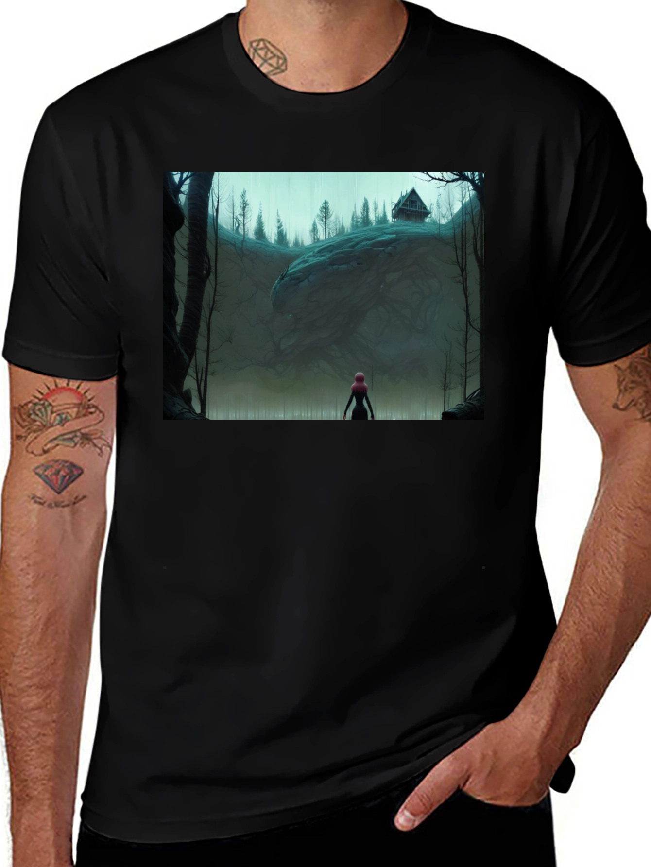 Variant 11 of Eerie Forest Cabin T-Shirt