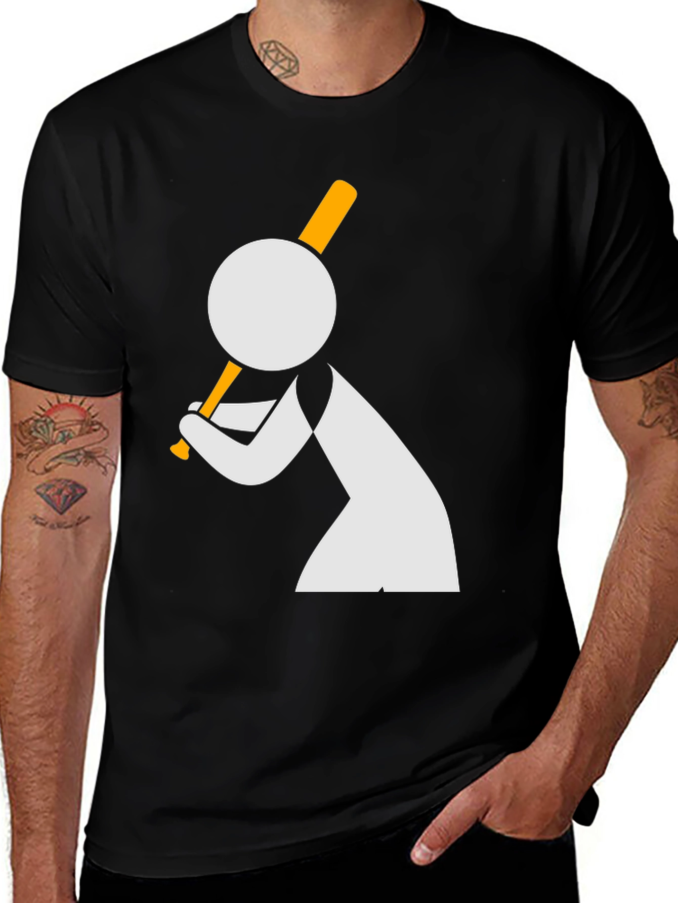 Variant 22 of Batter Graphic T-Shirt - Black Baseball Tee