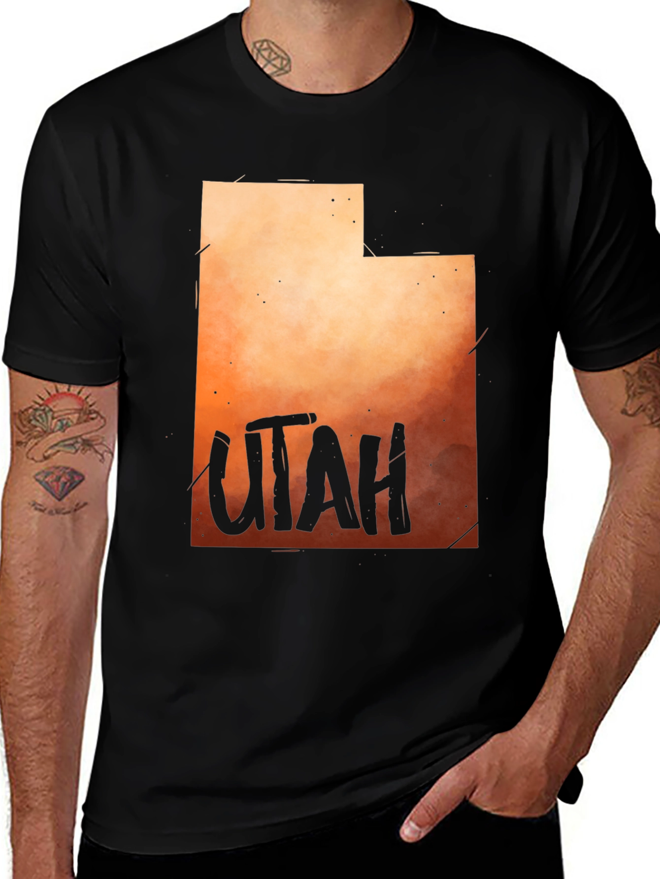 Utah State Silhouette Graphic Tee - Black