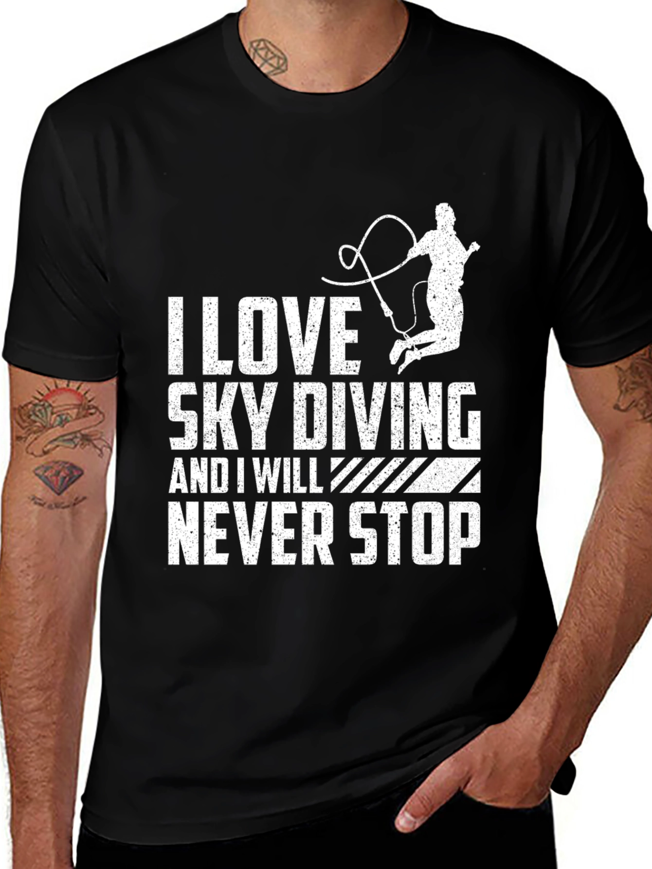 Variant 30 of I Love Sky Diving T-Shirt Black