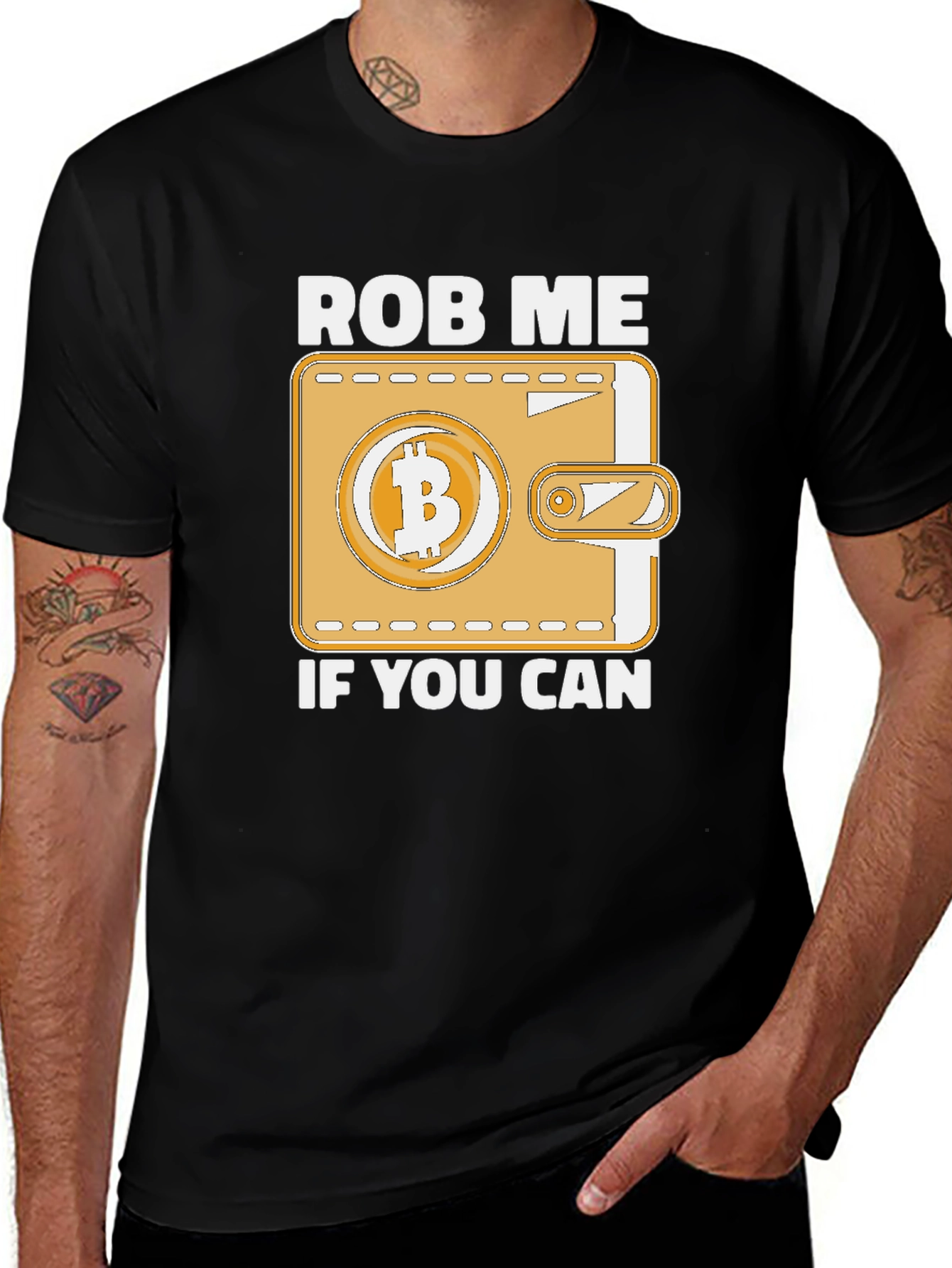 Rob Me If You Can Bitcoin Wallet T-Shirt