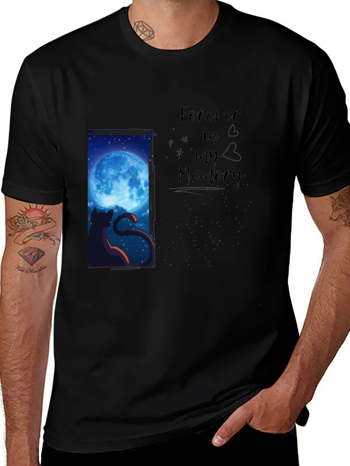 Variant 3 of Cat Moon Memory T-Shirt