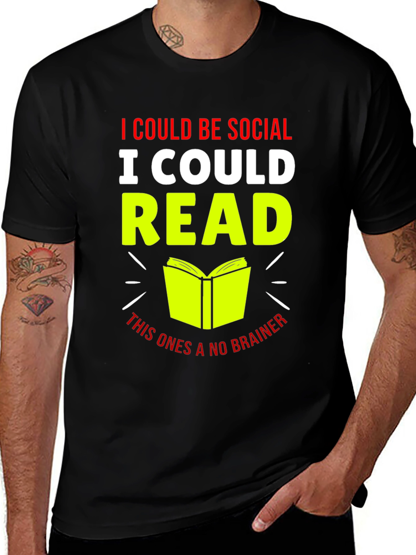 Variant 10 of I Could Be Social, I Could Read T-Shirt