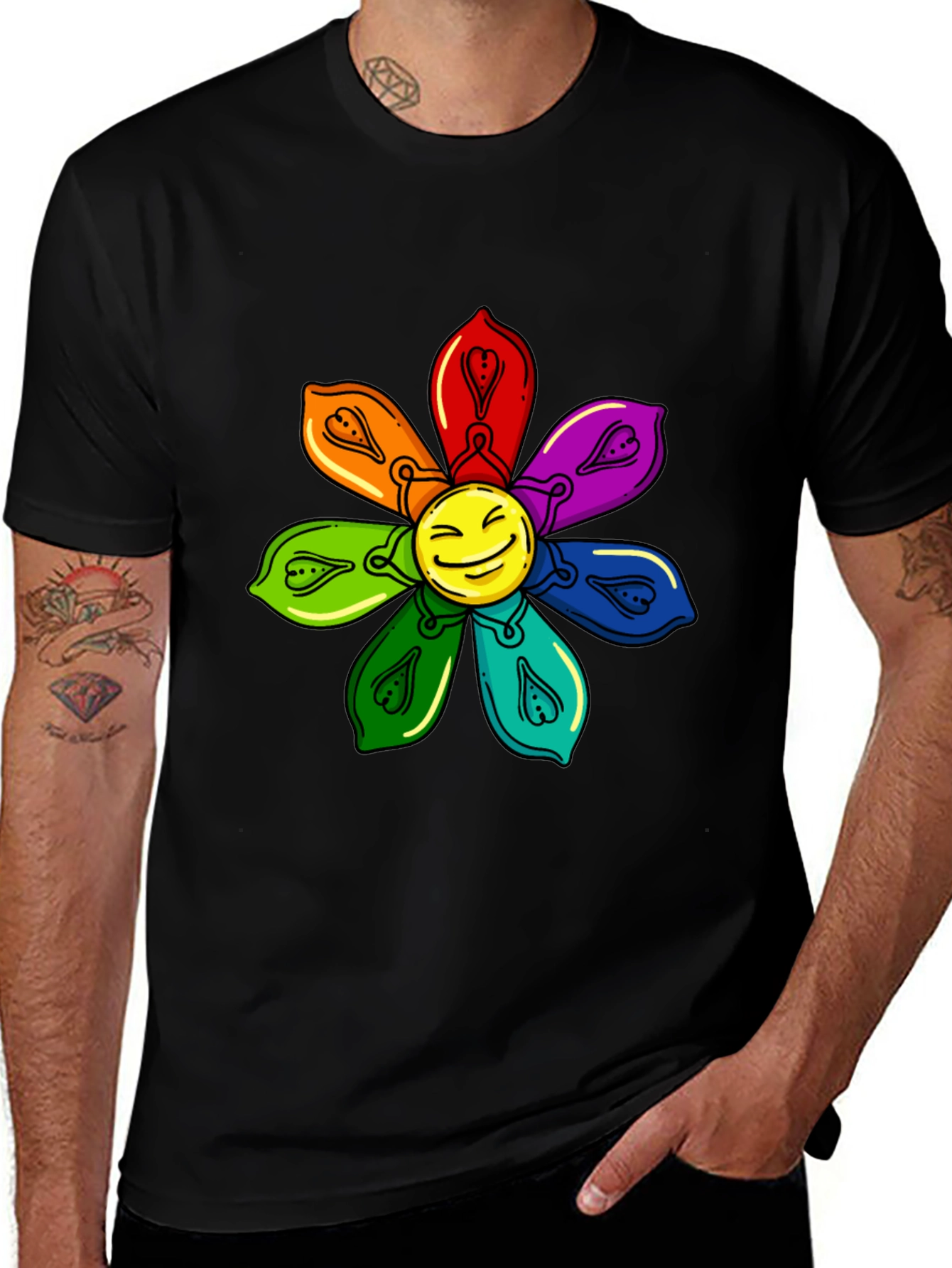 Variant 20 of Smiley Face Flower Graphic Tee