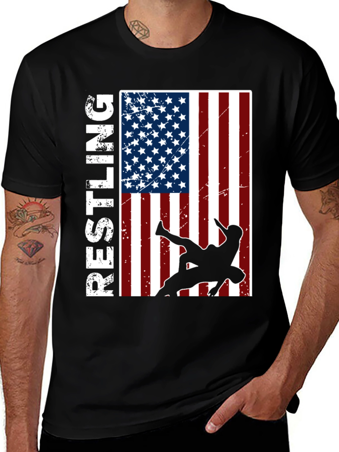 Wrestling USA Flag T-Shirt
