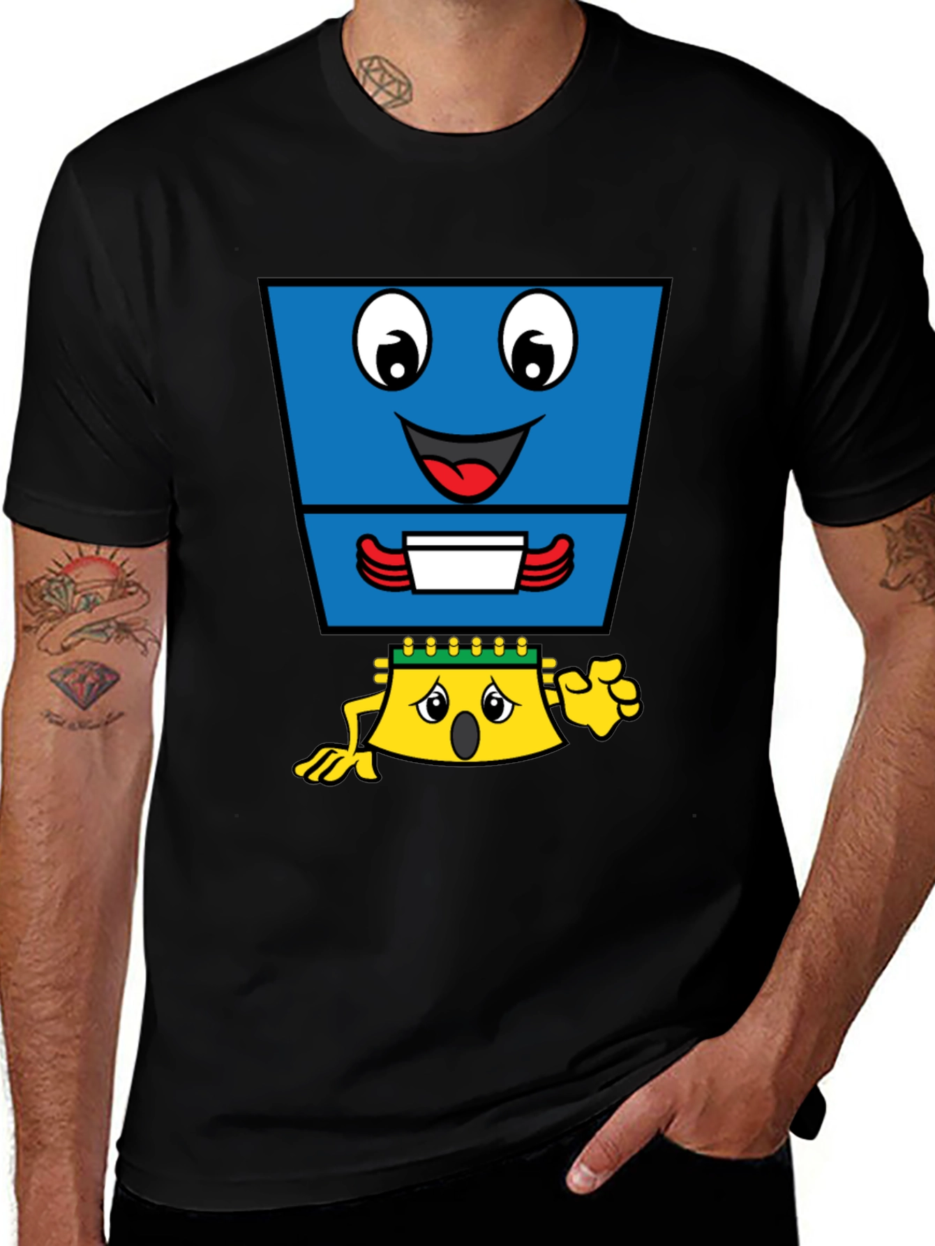 Variant 9 of Cartoon Character Black T-Shirt
