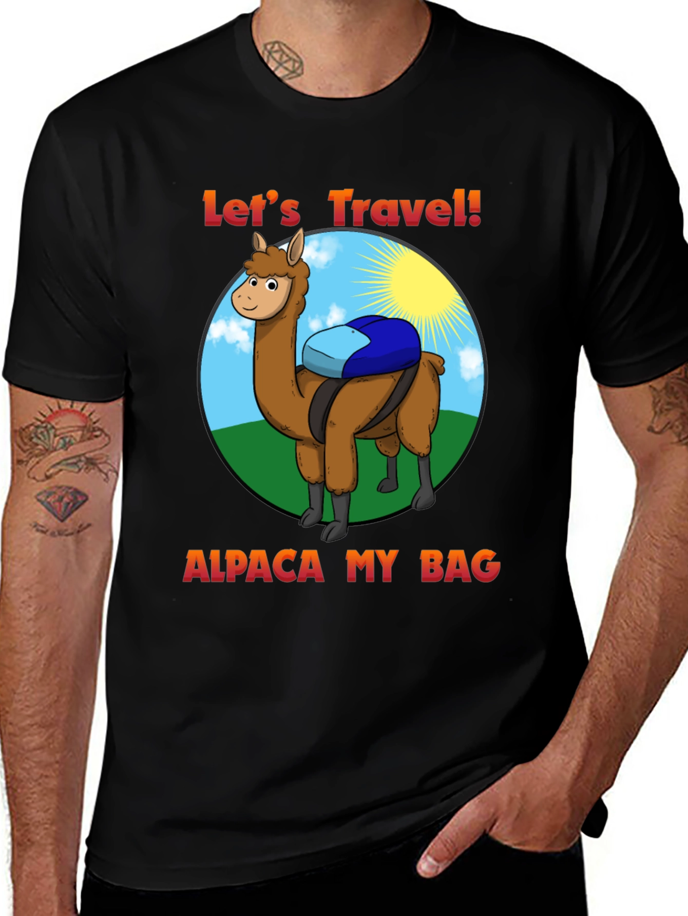 Variant 15 of Let's Travel Alpaca T-Shirt