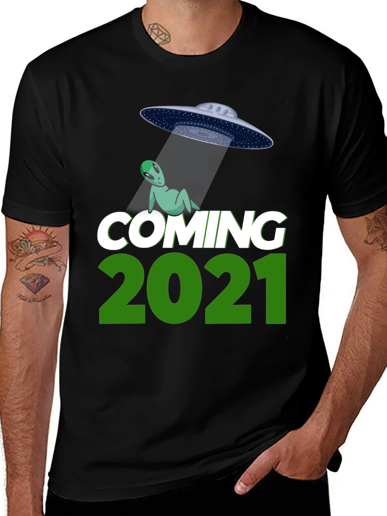 Variant 13 of Coming 2021 Alien UFO T-Shirt