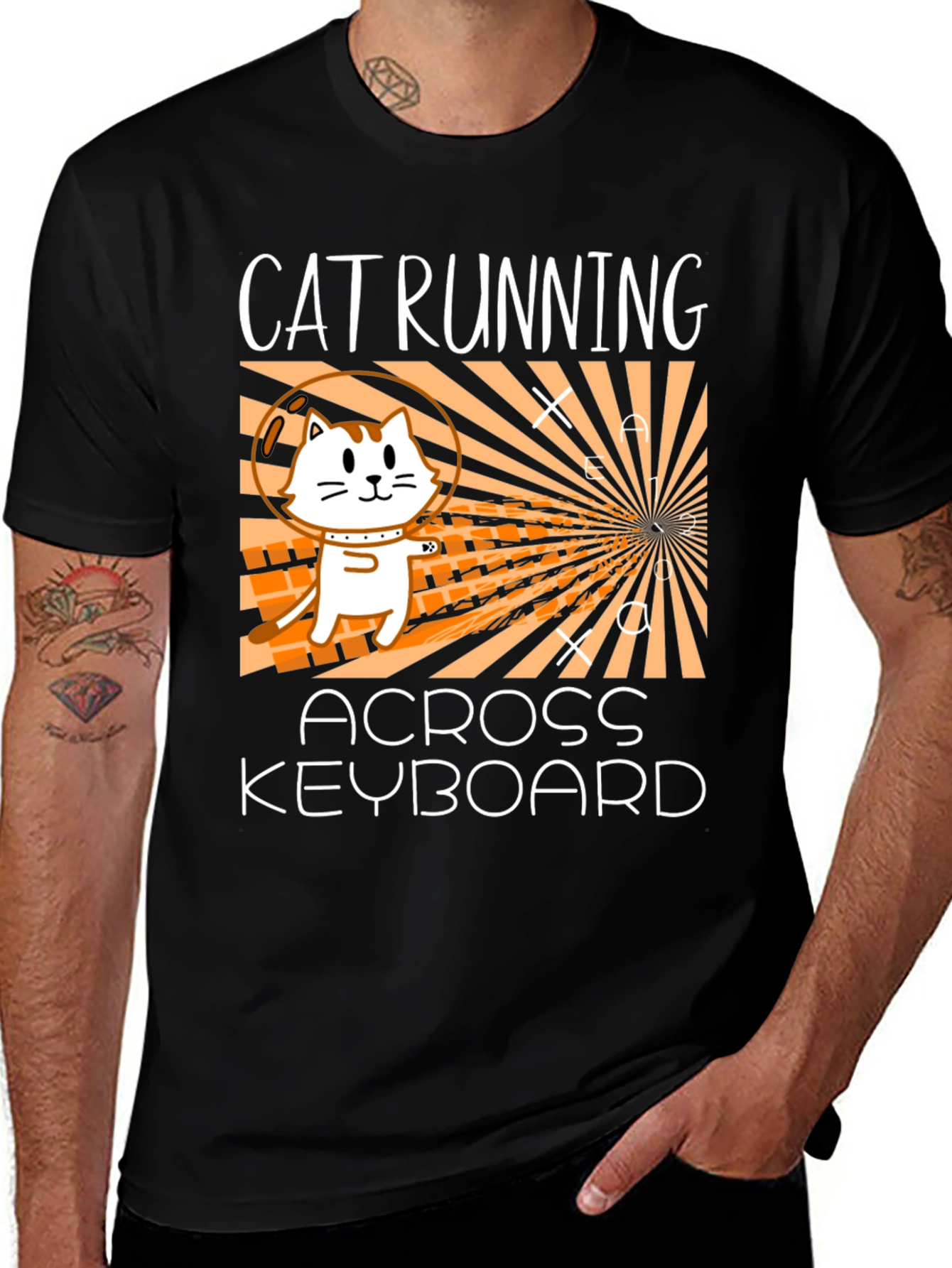 Variant 5 of Cat Running Across Keyboard T-Shirt