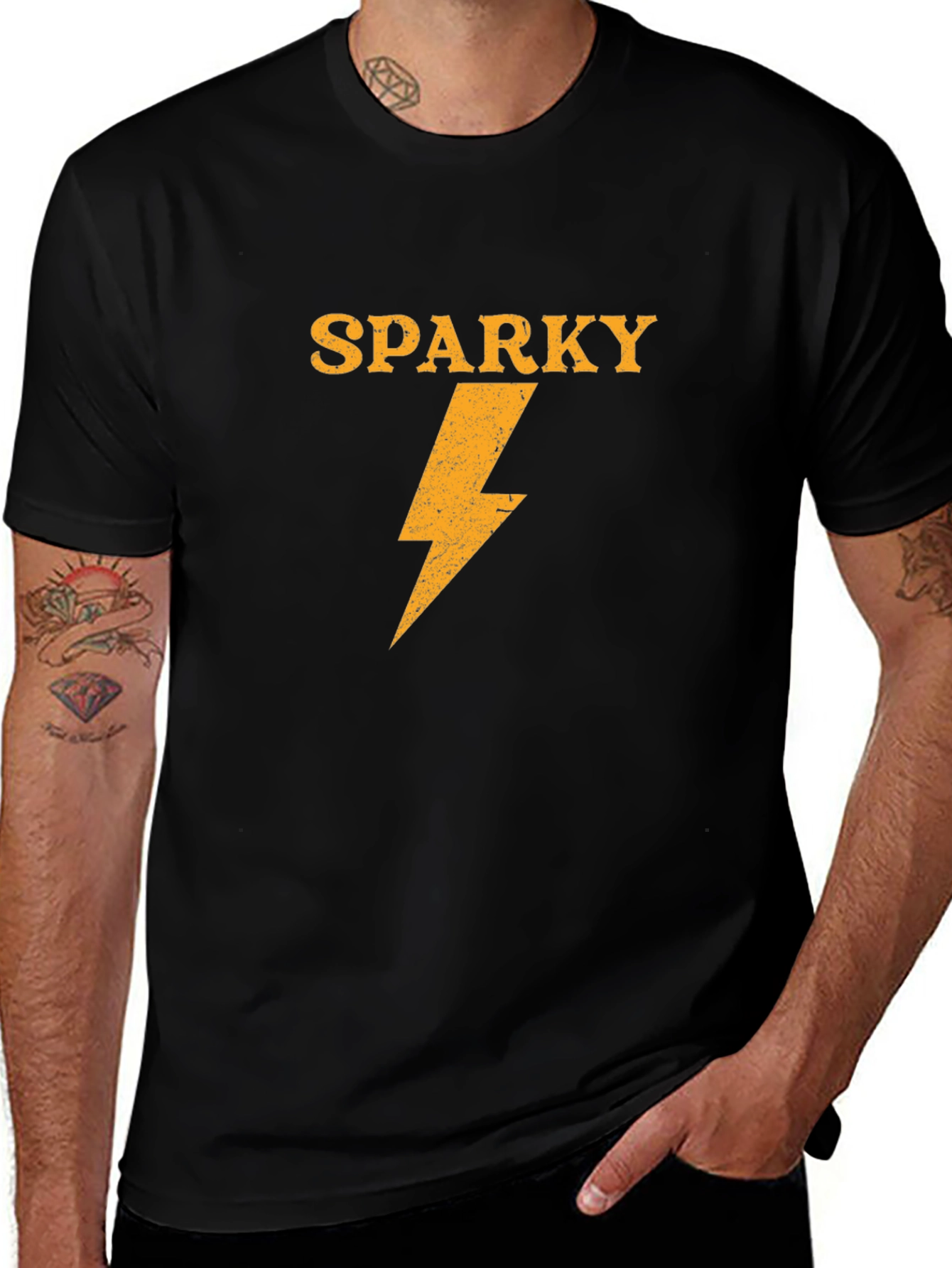 Sparky Lightning Bolt Graphic Tee - Black T-Shirt