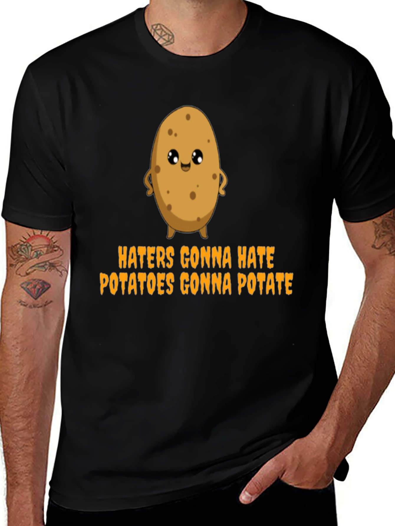 Black Haters Gonna Hate Potatoes Gonna Potate T-Shirt main image