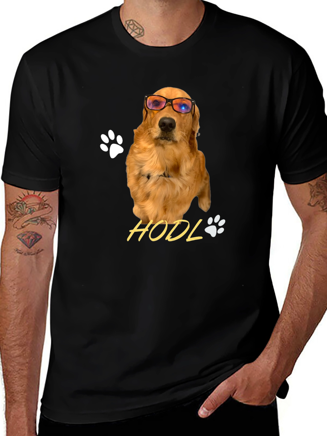 Variant 5 of HODL Golden Retriever Crypto Tee