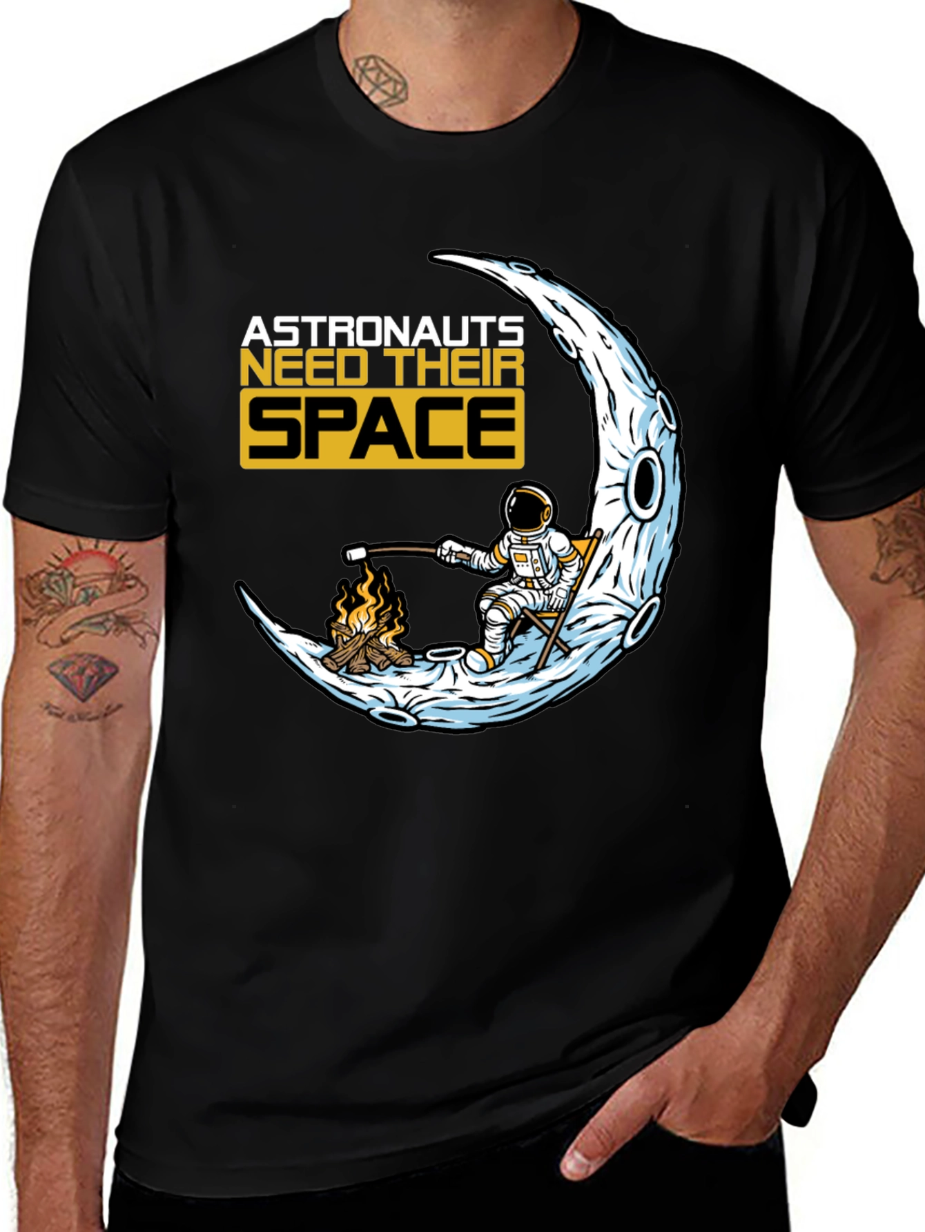 Variant 14 of Astronauts Need Space T-Shirt - Moon Campfire Design