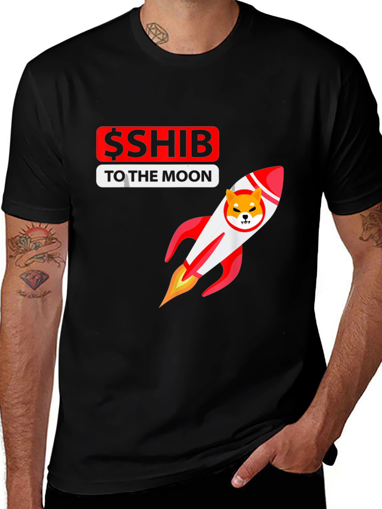 Shiba Inu Coin Rocket T-Shirt - Crypto Meme Tee