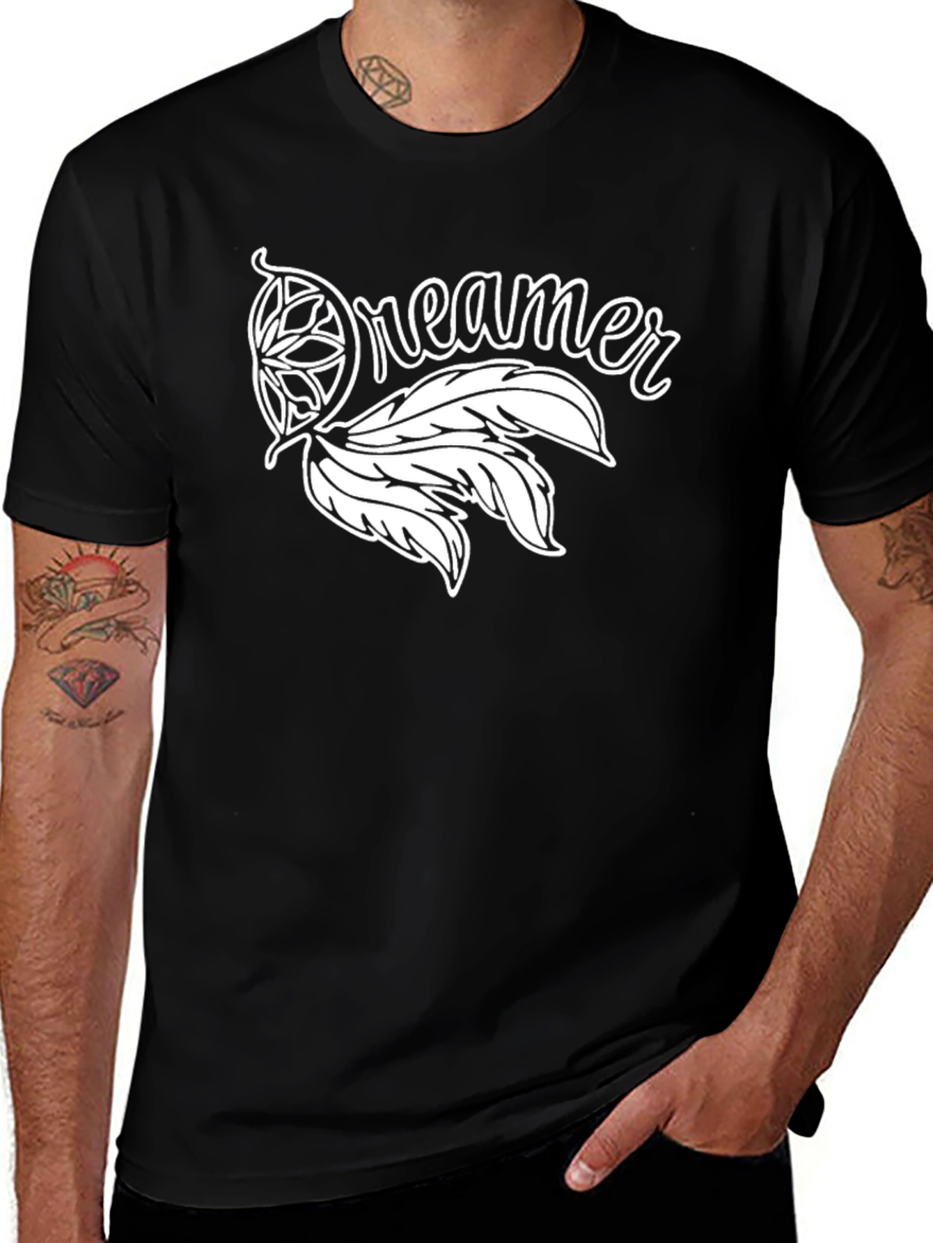 Variant 22 of Dreamer Graphic Tee - Black Cotton Comfort
