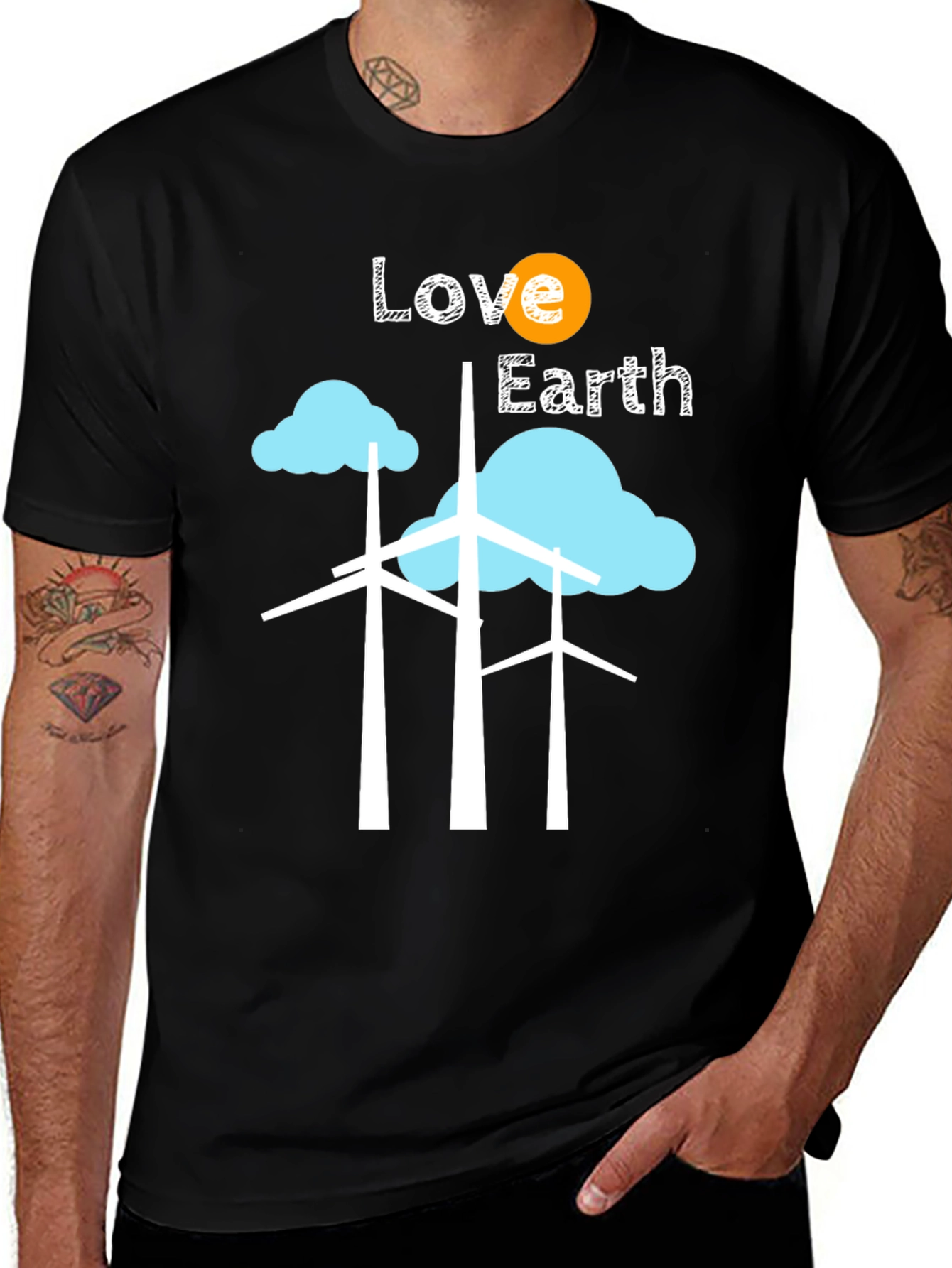 Variant 21 of Eco-Friendly Love Earth Graphic T-Shirt