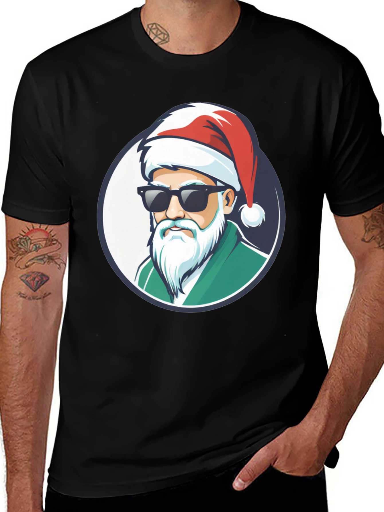 Cool Santa Graphic Tee - Holiday Style