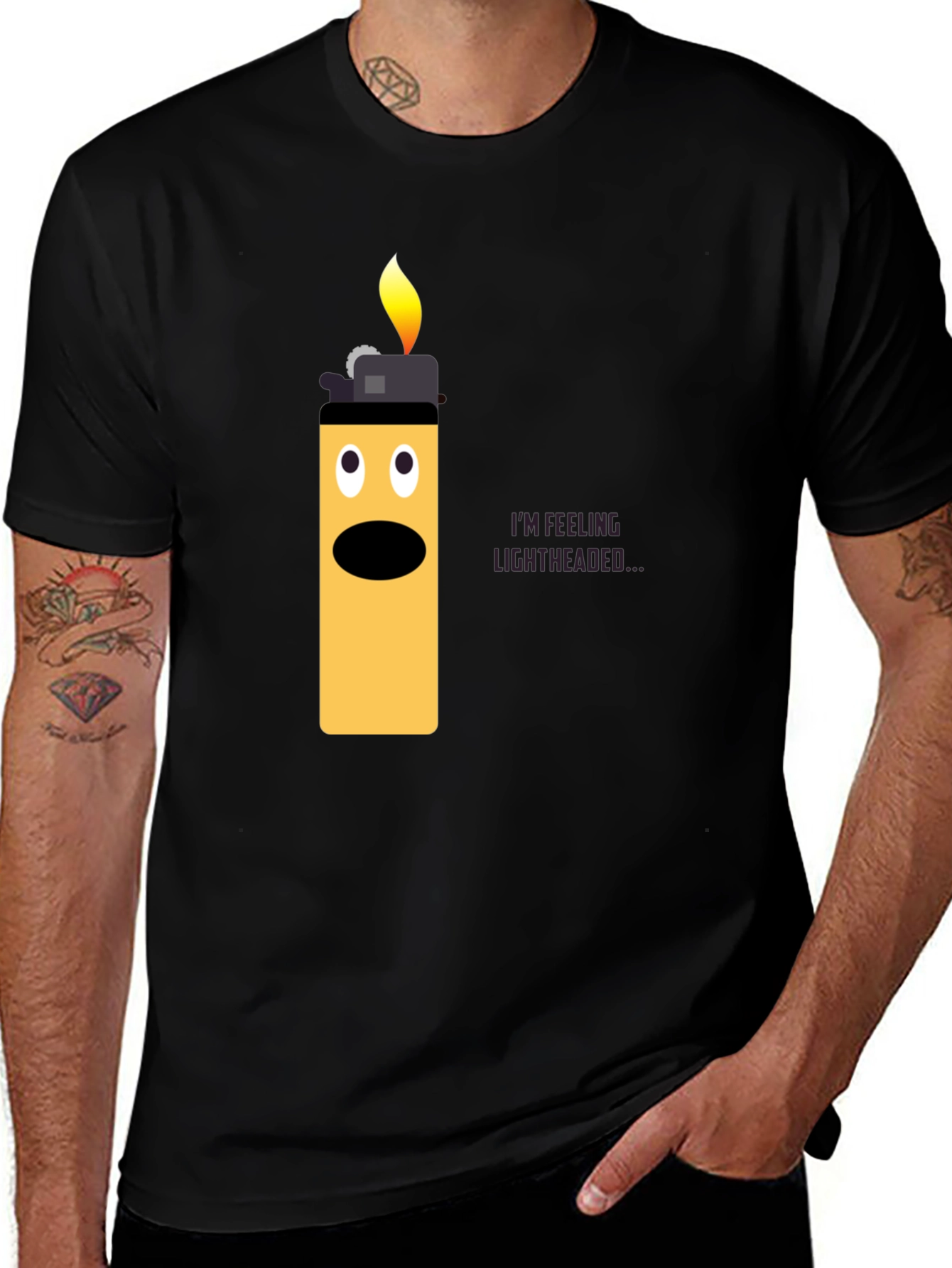 Variant 9 of Lightheaded Lighter Graphic T-Shirt - Funny Humor Tee