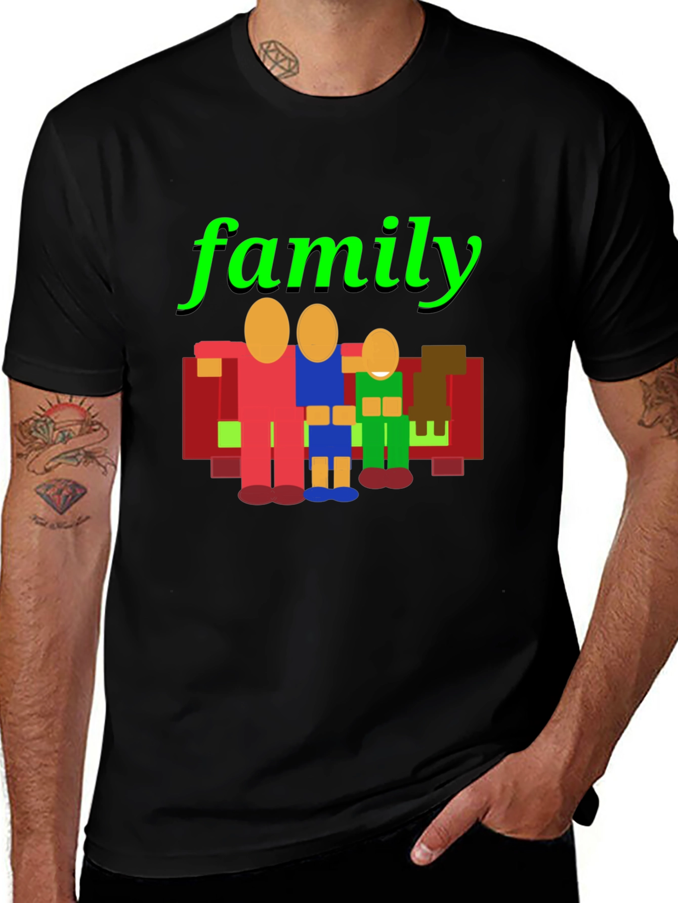Variant 12 of Family Graphic Print Crew Neck T-Shirt