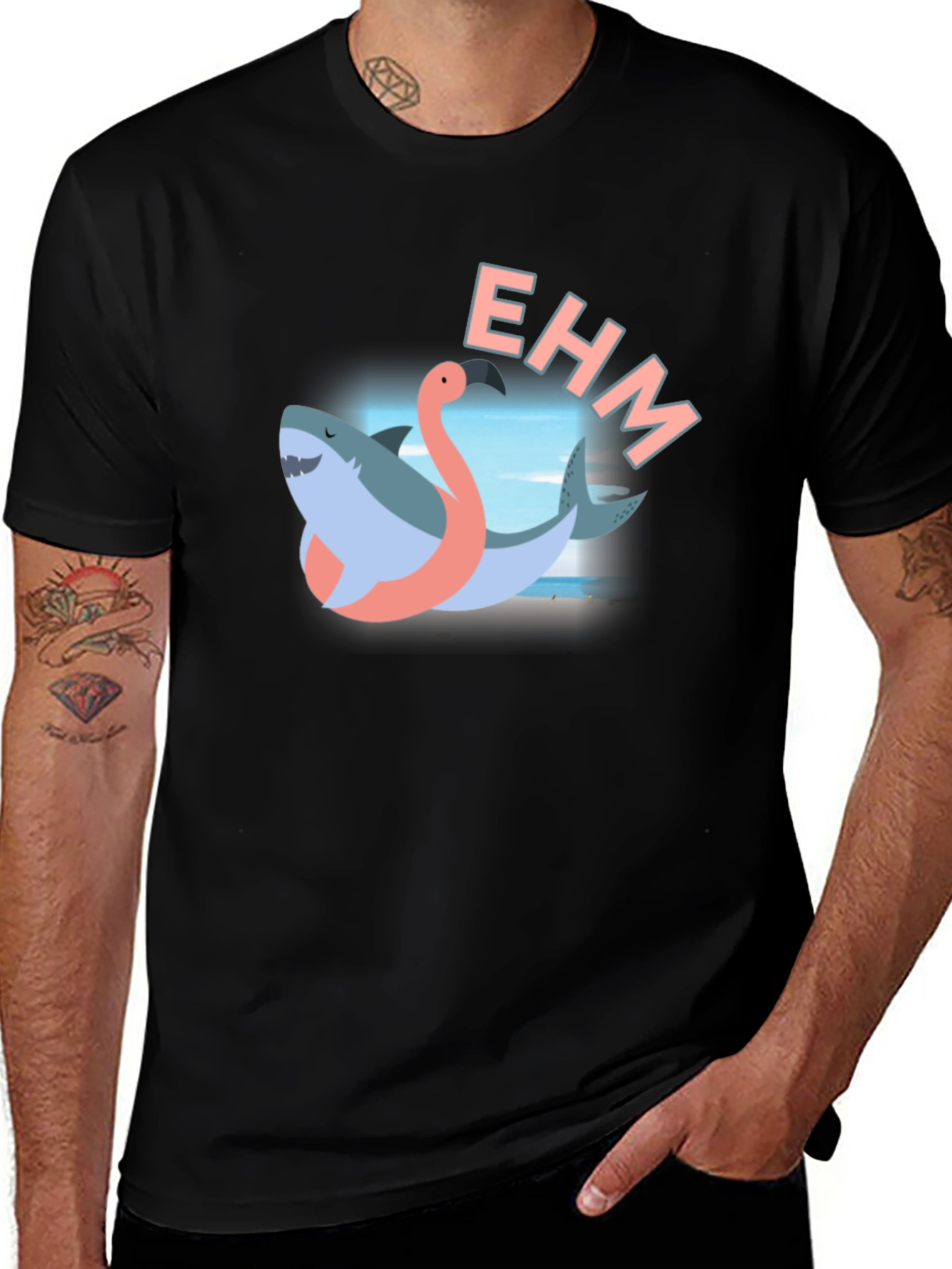 Variant 5 of EHM Shark Flamingo Graphic Tee