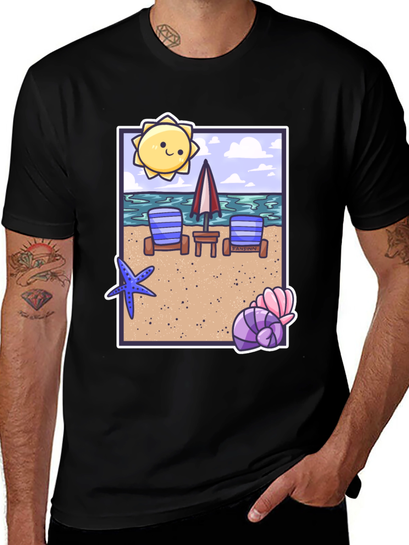 Black Beach Vibes T-Shirt: Summer Holiday Tee main image