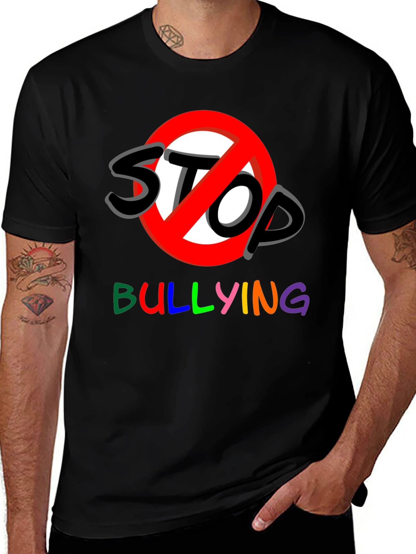 Variant 26 of Stop Bullying Graphic Tee - Black
