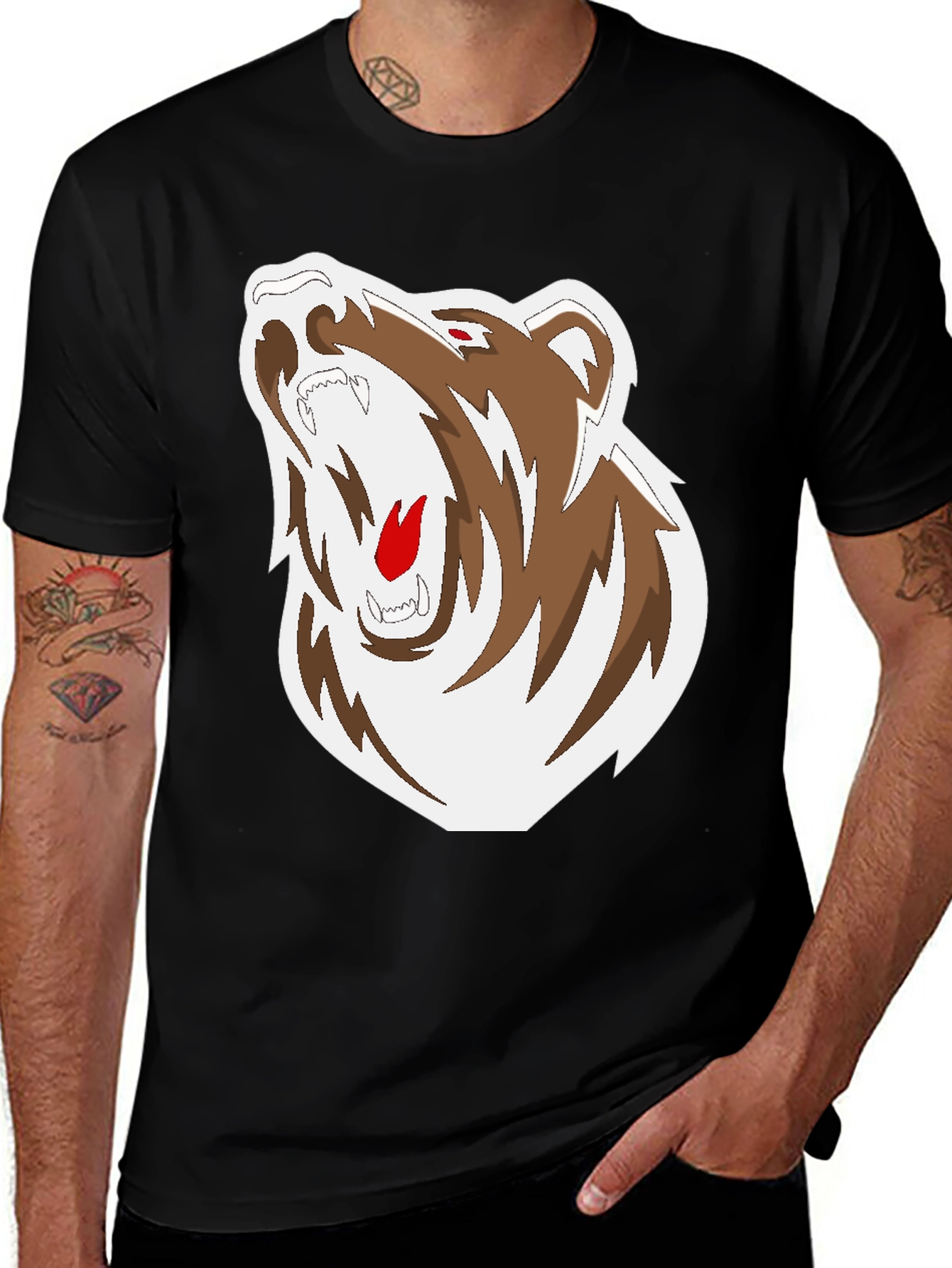 Variant 8 of Black T-Shirt with Bear Graphic