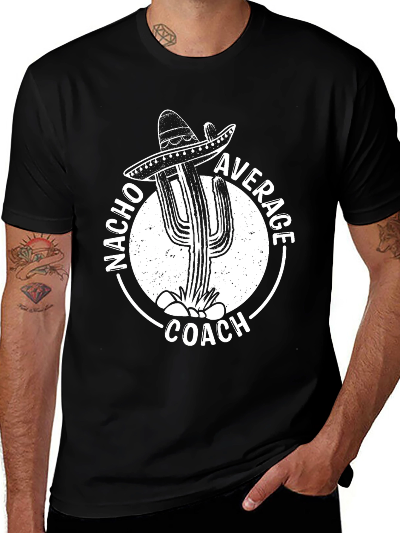 Variant 14 of Nacho Average Coach T-Shirt - Cactus Sombrero Design