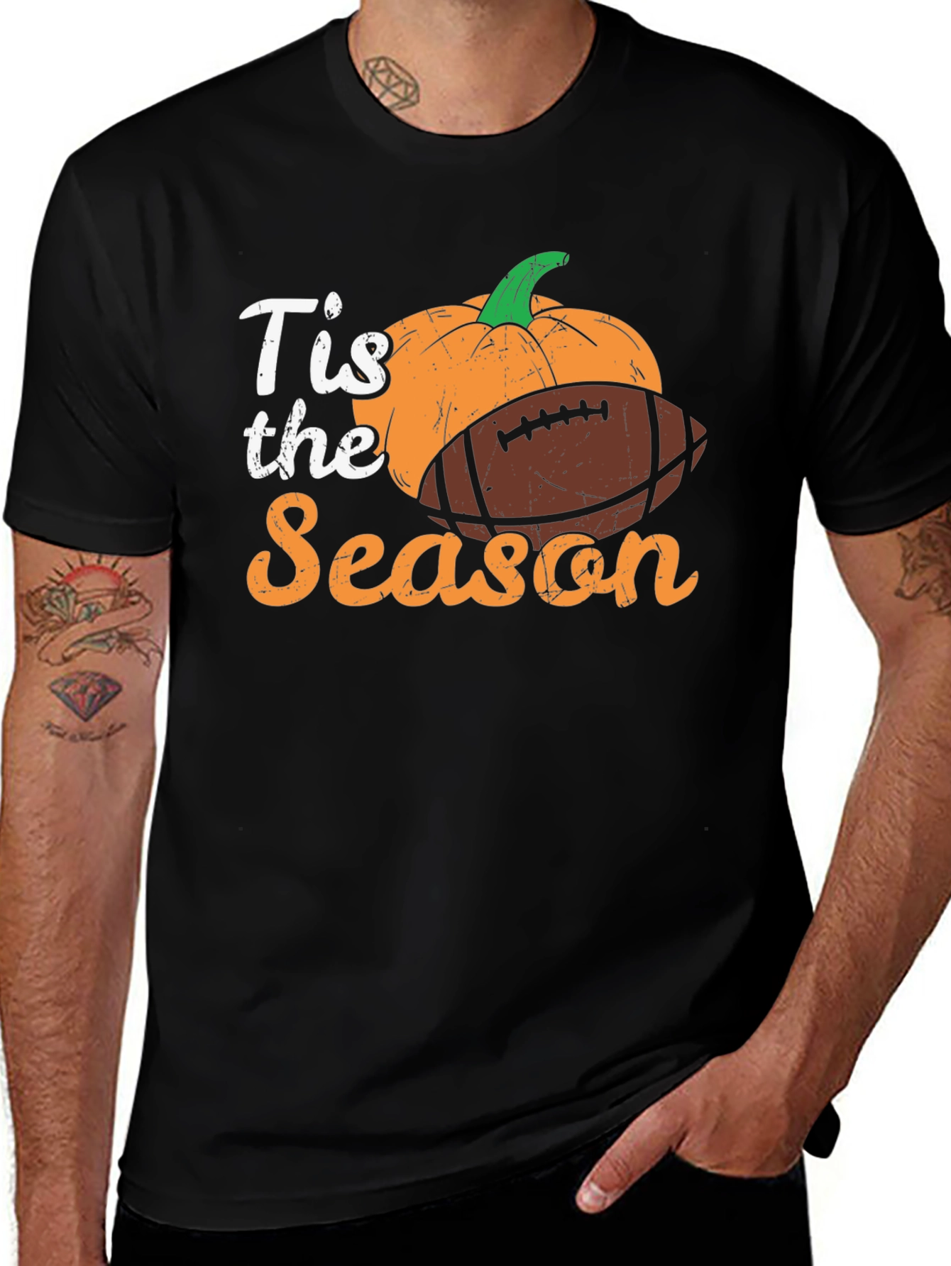 Variant 20 of Tis The Season Football Pumpkin T-Shirt