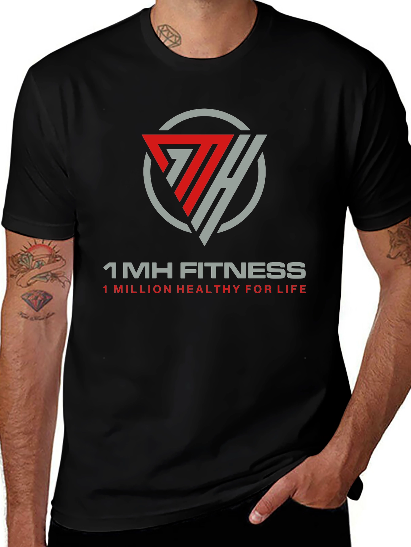 Variant 12 of 1MH Fitness Black T-Shirt