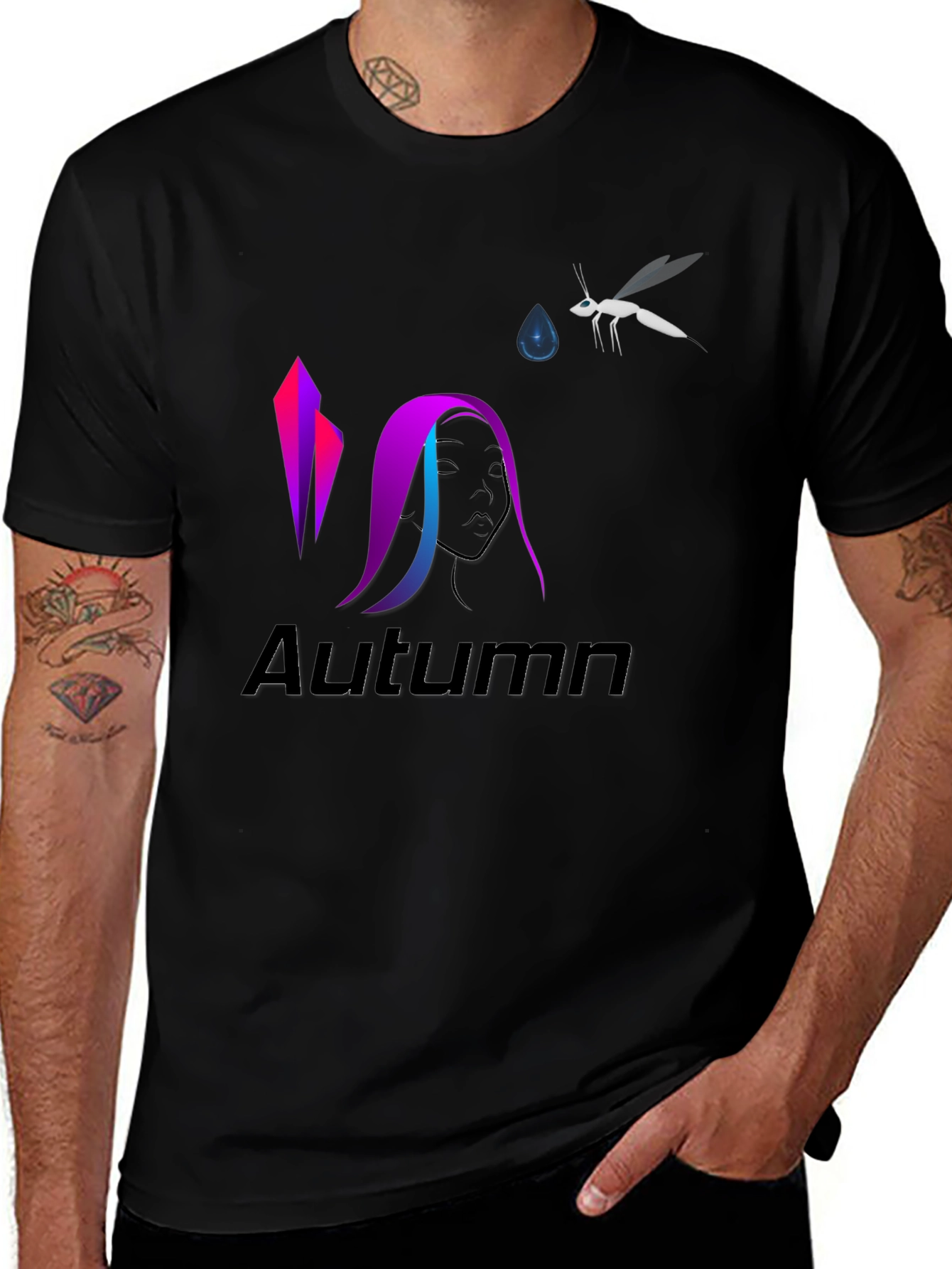 Black Autumn Graphic Tee - Stylish Casual Wear main image