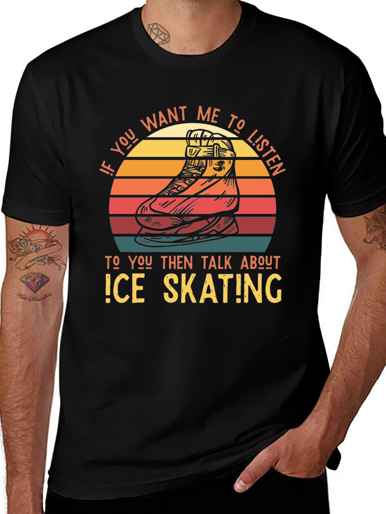 Variant 5 of Ice Skating Retro T-Shirt