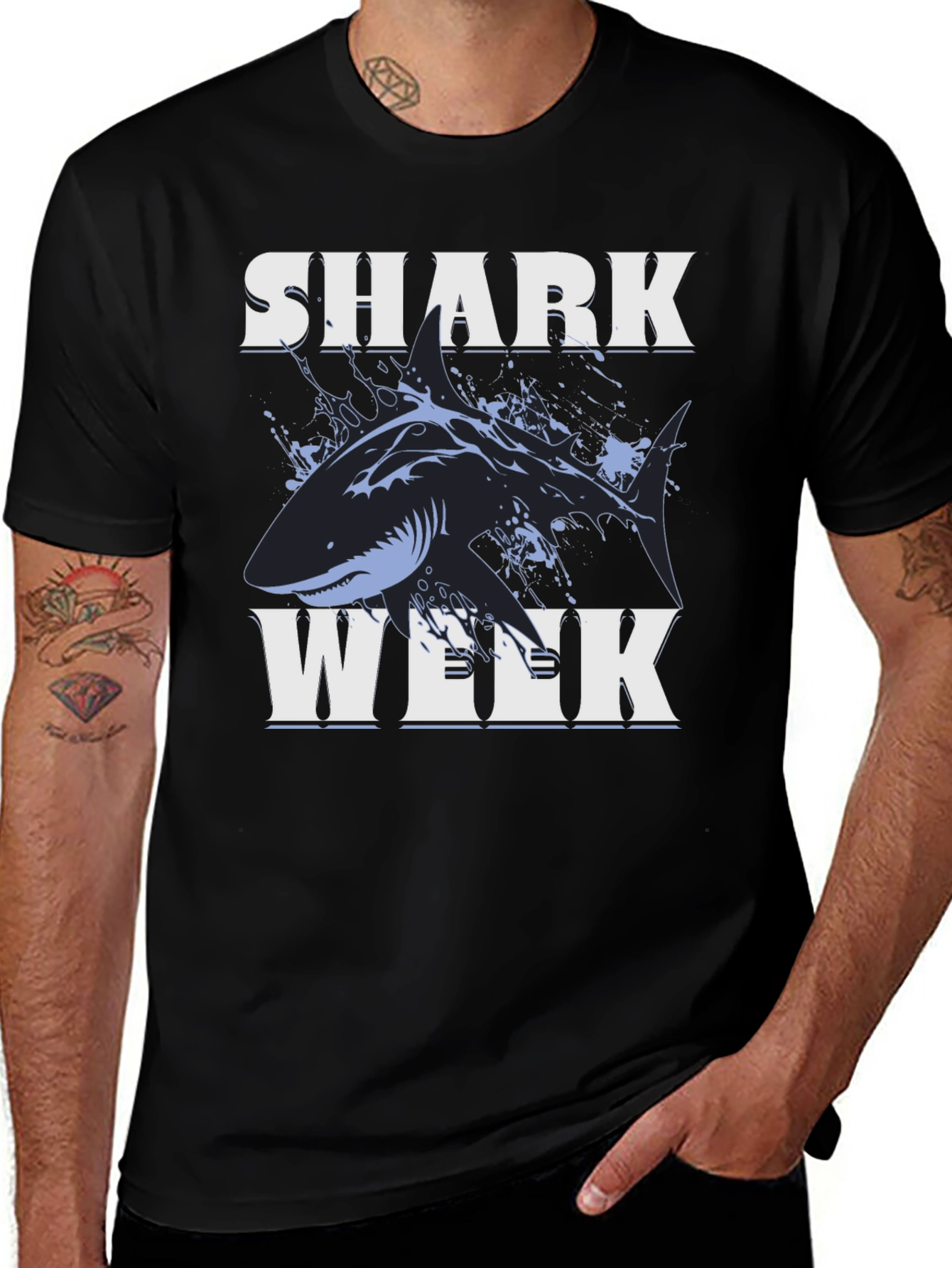 Shark Week Graphic Tee - Black Cotton