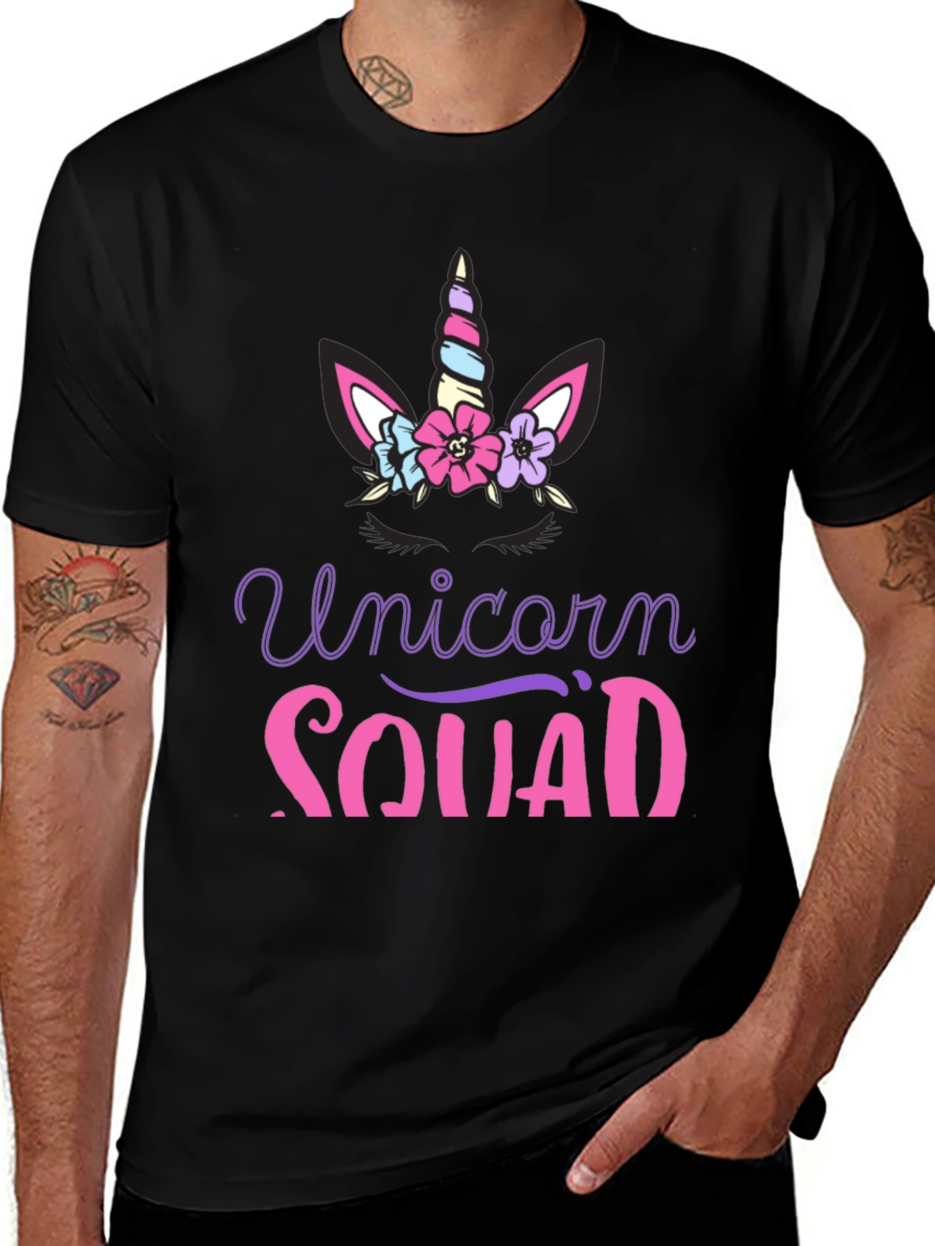 Variant 28 of Unicorn Squad Black Graphic T-Shirt