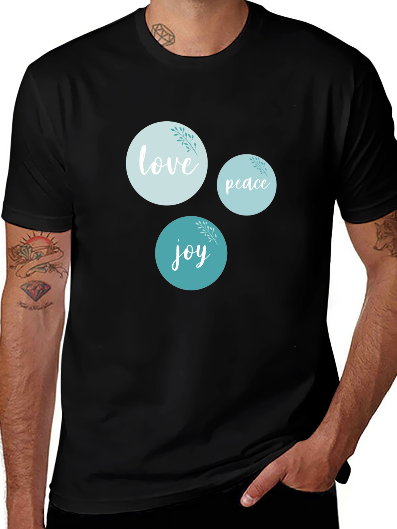 Love Peace Joy Graphic T-Shirt, Black