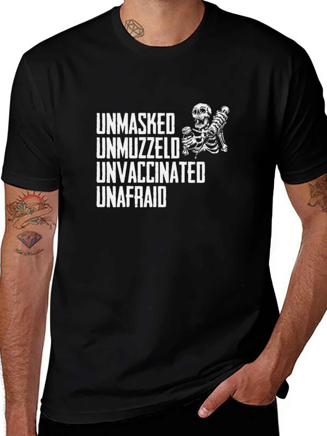Variant 20 of Unmasked Unmuzzled Graphic Tee - Black