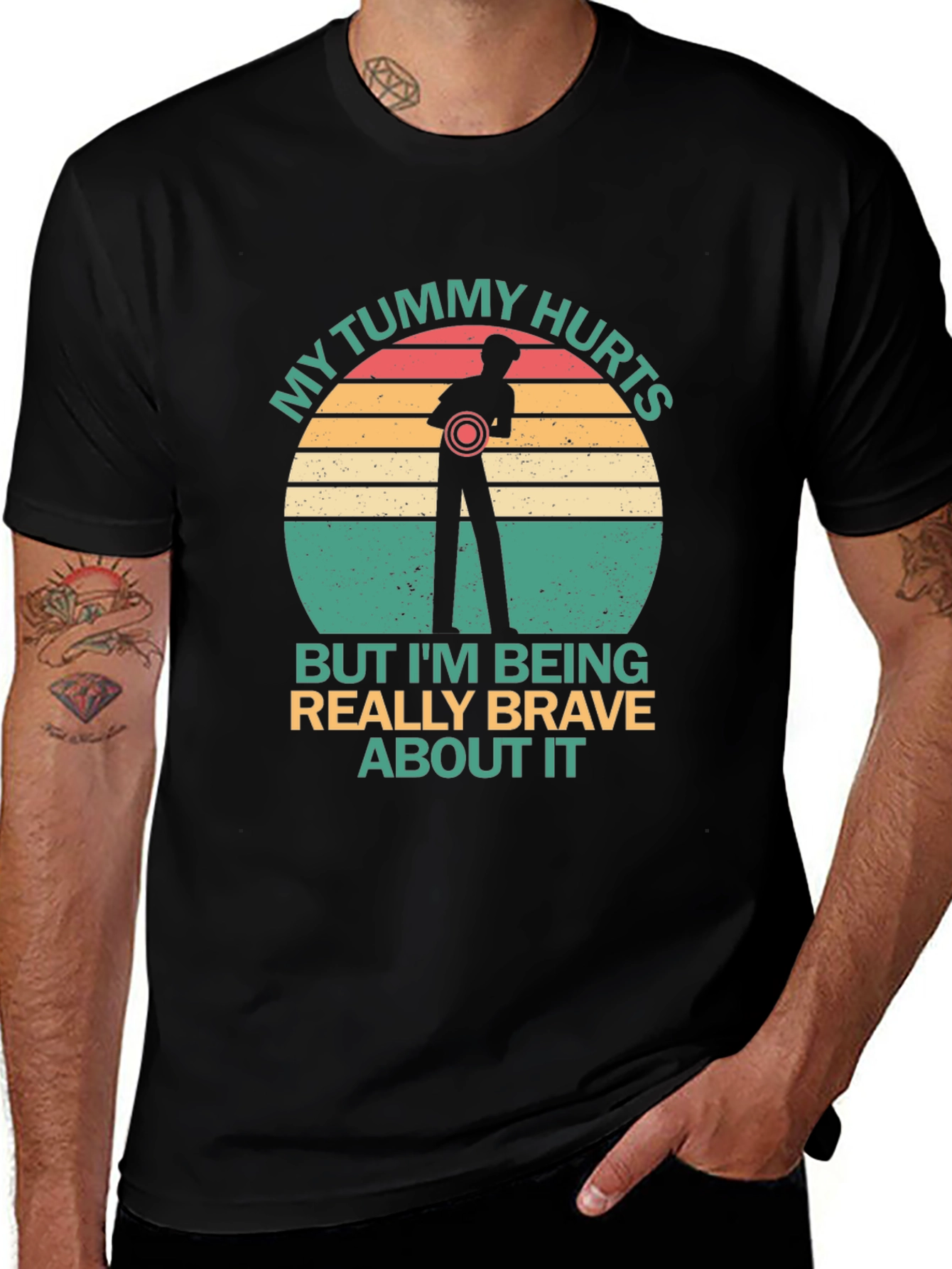 Variant 27 of Funny Tummy Hurts Brave Graphic Tee