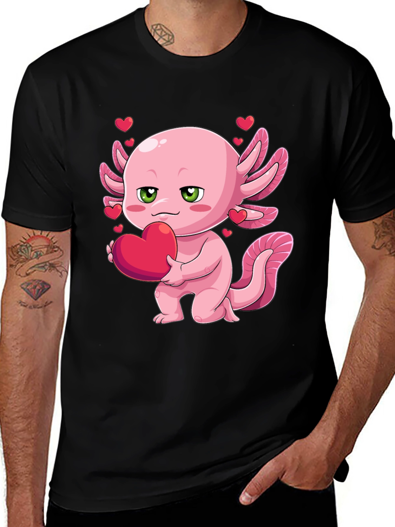 Variant 24 of Axolotl Heart T-Shirt - Valentine's Day Gift