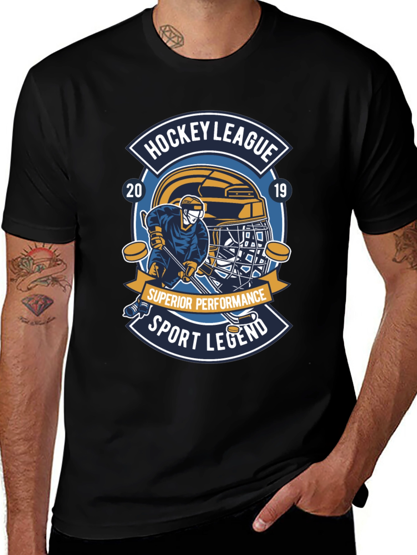 Variant 2 of Hockey League 2019 Sport Legend Black T-Shirt