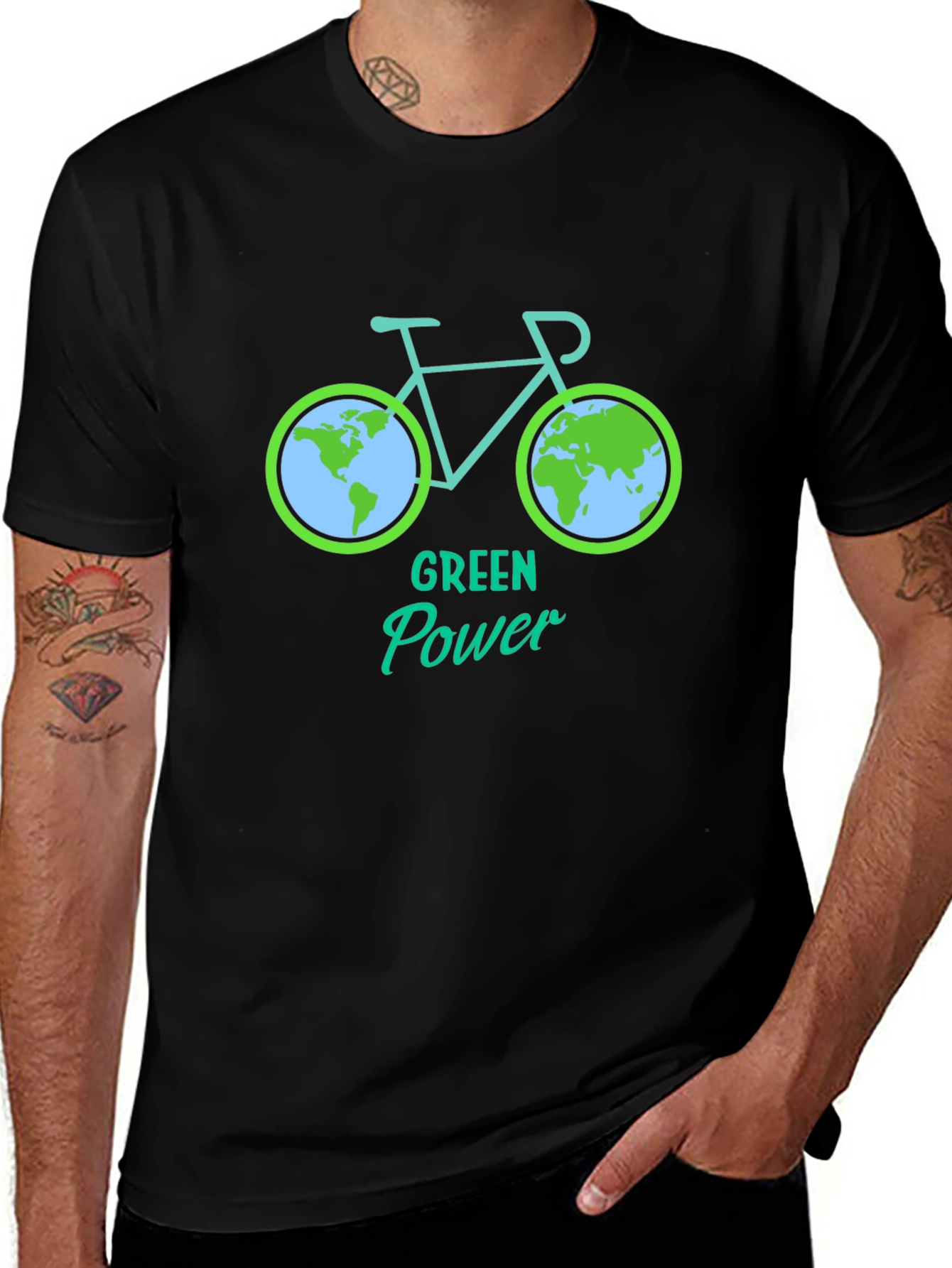Variant 22 of Eco-Friendly "Green Power" Graphic Tee