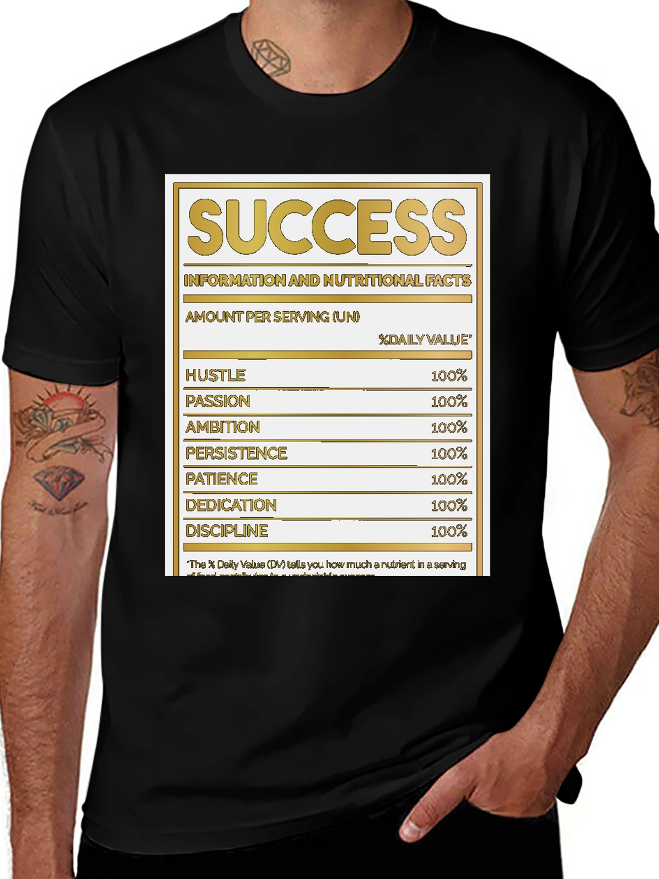 Variant 24 of Success Nutrition Facts Black T-Shirt