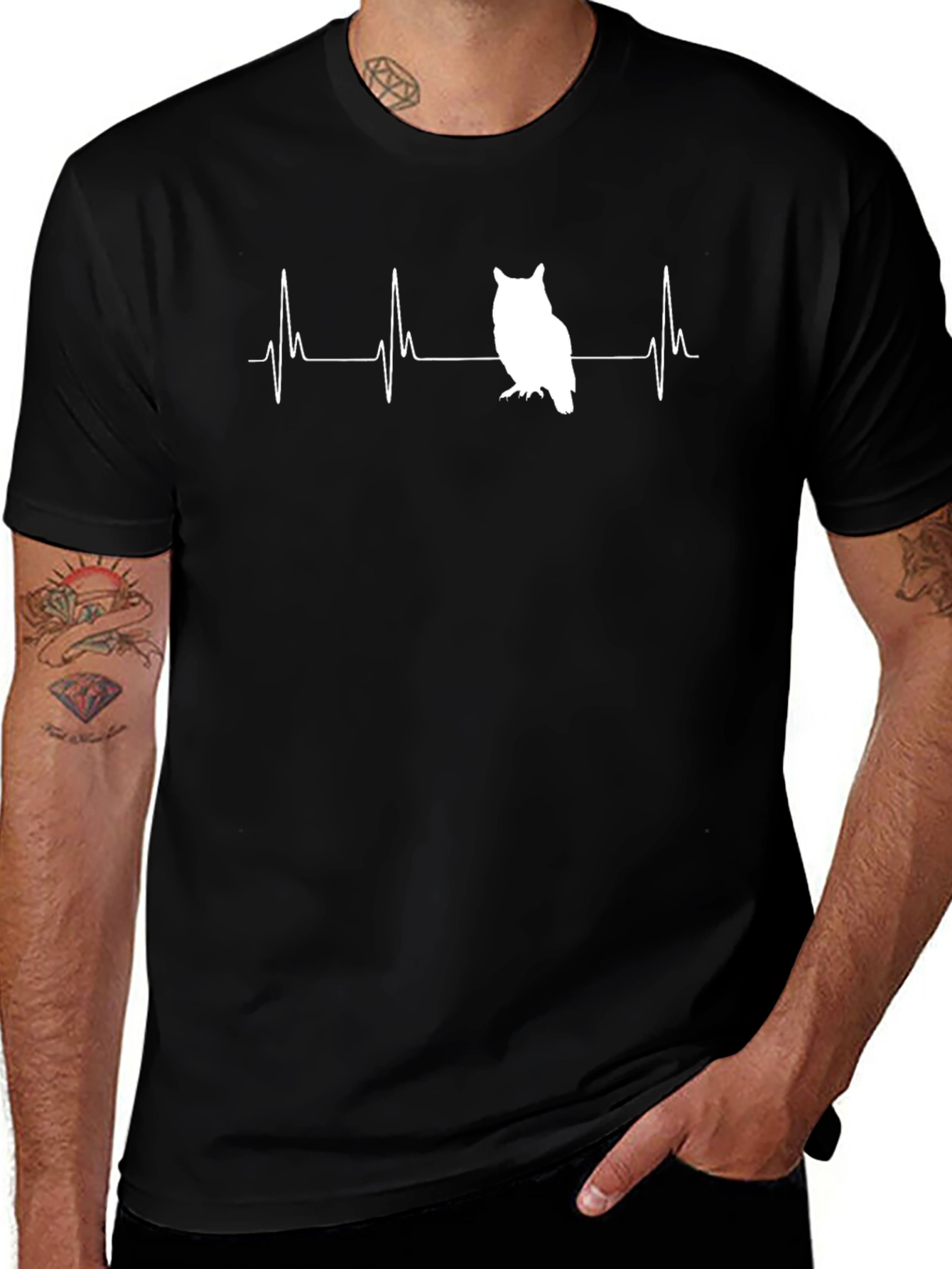 Owl Heartbeat T-Shirt - Nature Lover Tee