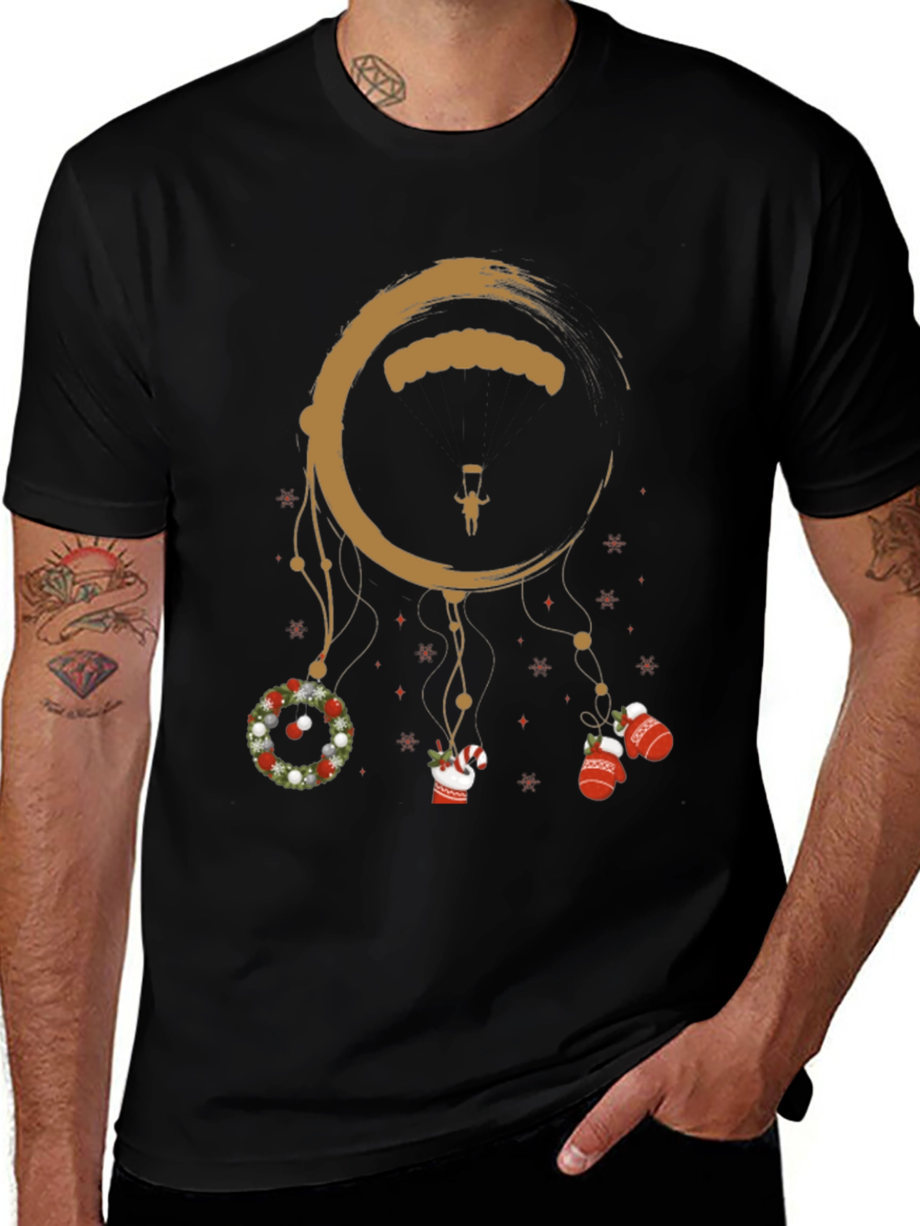 Variant 7 of Holiday Skydiving Dreamcatcher T-Shirt