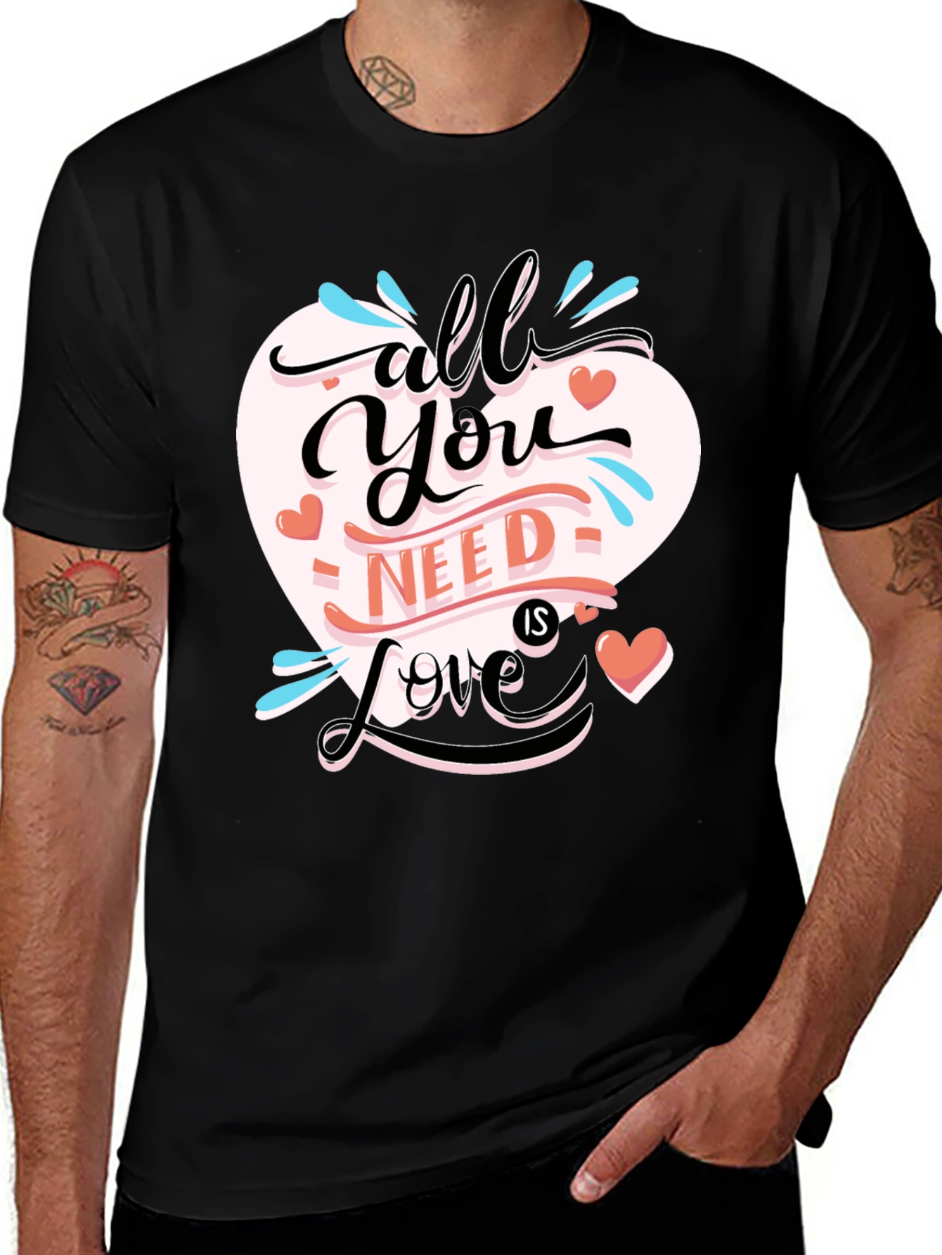 Variant 16 of All You Need is Love Black T-Shirt