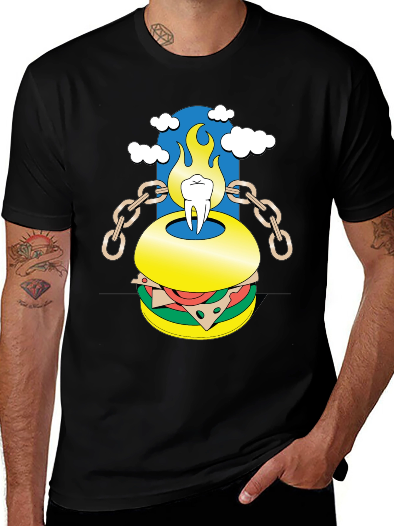 Variant 22 of Tooth Burger Graphic Tee - Unique Design