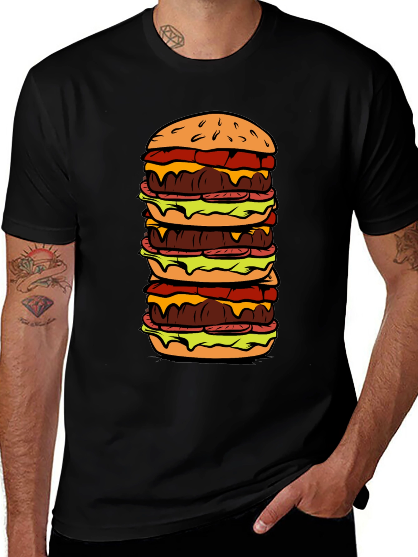 Variant 2 of Burger Graphic Tee - Foodie T-Shirt